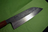 ●Japanese Chef Knife Isamitsu White 1 Stainless Cladding Black Santoku 180mm 4.26