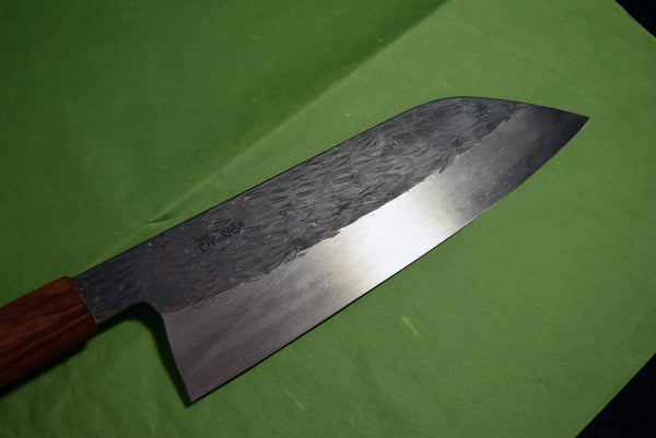 ●Japanese Chef Knife Isamitsu White 1 Stainless Cladding Black Santoku 180mm 4.26
