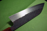 ●Japanese Chef Knife Isamitsu White 1 Stainless Cladding Black Santoku 180mm 4.26