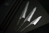 ●Japanese Chef Knife Mazaki Naoki White 2 Black Nashiji Petty 90mm-150mm-180mm Japan 4.26