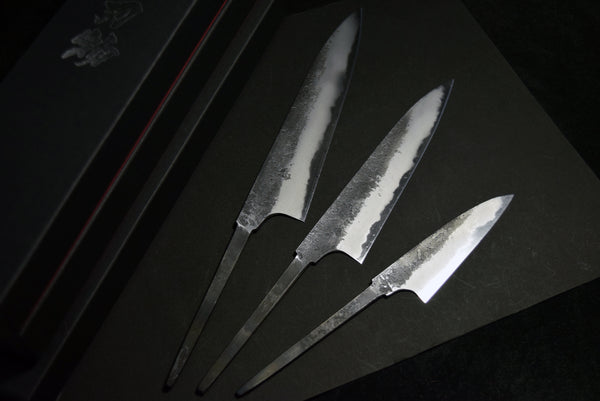 ●Japanese Chef Knife Mazaki Naoki White 2 Black Nashiji Petty 90mm-150mm-180mm Japan 4.26