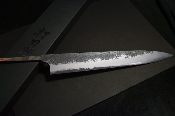 ●Japanese Chef Knife Mazaki Naoki White 2 Black Nashiji Sujihiki 270-300mm 4.26