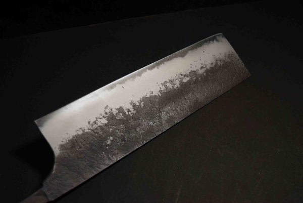 ●Japanese Chef Knife Mazaki Naoki White 2 Kuro Nashiji Nakiri 180mm 4.25 / 3