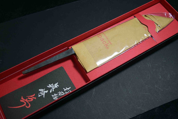 ●Japanese Chef Knife Mazaki Naoki White 2 Kuro Nashiji Santoku 180mm 4.25 / 2