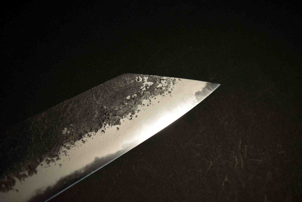 ●Japanese Chef Knife Mazaki Naoki White 2 Kuro Nashiji Santoku 180mm 4.25 / 2