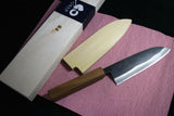 Japanese Chef knives Sukematsu Shirogami 2 Black Santoku 155mm w/Sheath *F/S*(IF_9DBE2D79)★