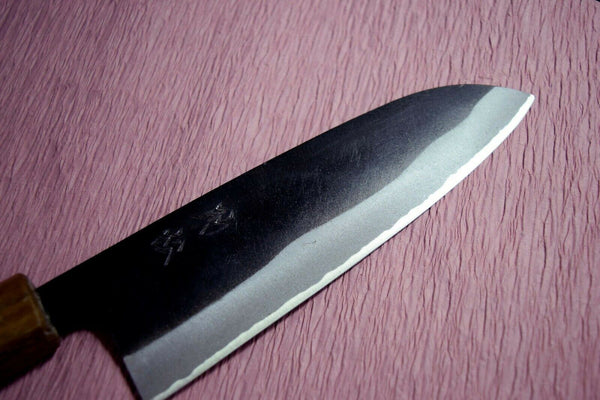 Japanese Chef knives Sukematsu Shirogami 2 Black Santoku 155mm w/Sheath *F/S*(IF_9DBE2D79)★