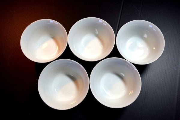Japanese Porcelain Teacup Yunomi 5pcs Vtg Sencha Ume (plum) blossoms 018 F/S