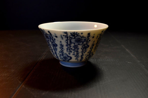 Japanese Porcelain Teacup Yunomi 5pcs Vtg Sencha Ume (plum) blossoms 018 F/S