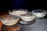 Japanese Pressed Glass Bowl 3pcs & Serving Plate 1pcs Assort Vtg from Japan 025 F/S