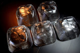 Japanese Pressed Glass Square Bowl 5pcs Set Vtg Flower from Japan 028
