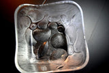 Japanese Pressed Glass Square Bowl 5pcs Set Vtg Flower from Japan 028