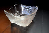Japanese Pressed Glass Square Bowl 5pcs Set Vtg Flower from Japan 028