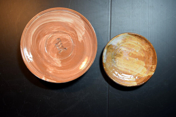 Japanese Ceramic Kozara Plate Small & Medium Size 2pcs Set Pottery Japan 031 F/S