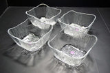 Japanese Aderia Pressed Glass*Mint* Square Bowl 4pcs Set Vtg  from Japan 035 F/S