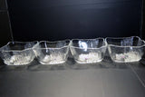 Japanese Aderia Pressed Glass*Mint* Square Bowl 4pcs Set Vtg  from Japan 035 F/S