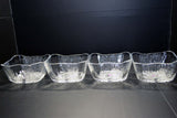 Japanese Aderia Pressed Glass*Mint* Square Bowl 4pcs Set Vtg  from Japan 035 F/S