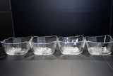 Japanese Aderia Pressed Glass*Mint* Square Bowl 4pcs Set Vtg  from Japan 035 F/S