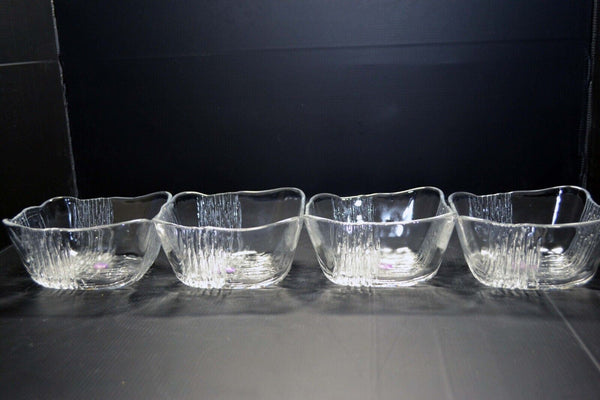 Japanese Aderia Pressed Glass*Mint* Square Bowl 4pcs Set Vtg  from Japan 035 F/S