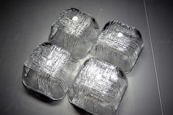 Japanese Aderia Pressed Glass*Mint* Square Bowl 4pcs Set Vtg  from Japan 035 F/S