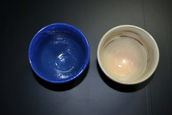 Japanese Mino Ware Ceramic Yunomi Tea Cup 2pcs Set Vtg Pottery Japan 036 F/S