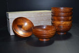 Japanese *Mint* Miso Soup Bowl Lacquered Wood 7pcs set Vtg from Japan 043 F/S