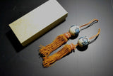 Japanese Kiyomizu Ware Ceramic FUCHIN Weight for Hanging Scroll Vtg Japan  045 F/S