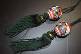 Japanese Kutani Ware Ceramic FUCHIN Weight for Hanging Scroll Vtg Pottery 046 F/S