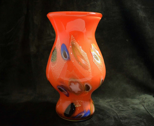 Japanese Kamei Art Glass Vase Vtg from Osaka Japan 048 F/S
