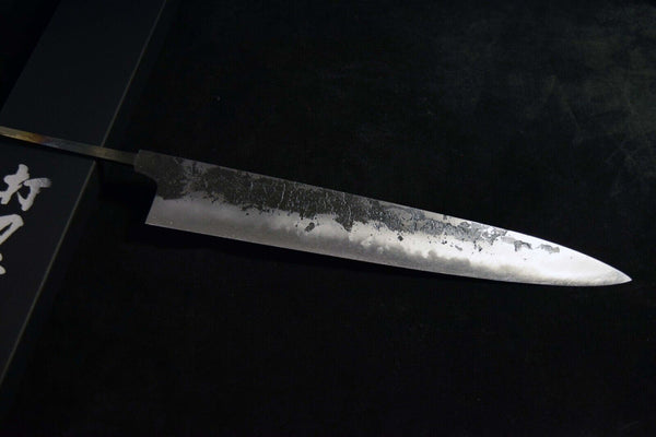 Japanese Chef Knife Mazaki Naoki Hon Sanmai Blue 2 Black Sujihiki 300mm Japan