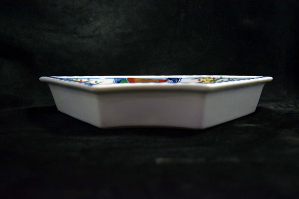 Japanese Kiyomizu Ware Ceramic Sashimi Kaiseki Plate  Vtg. Pottery Japan 058 F/S