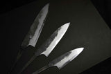 Japanese Chef Knife Mazaki Naoki White 2 Black Nashiji Petty 90mm - 120mm -150mm