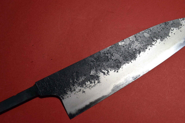 Japanese Chef Knife Mazaki Naoki White 2 Kuro Nashiji Bullnose Gyuto 180mm (A)