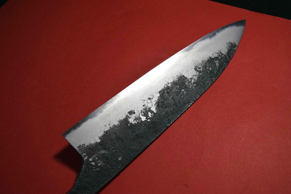 Japanese Chef Knife Mazaki Naoki White 2 Kuro Nashiji Bullnose Gyuto 180mm (B)