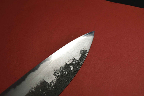 Japanese Chef Knife Mazaki Naoki White 2 Kuro Nashiji Bullnose Gyuto 180mm (B)